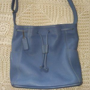 Coach periwinkle pebbled leather drawstring bag